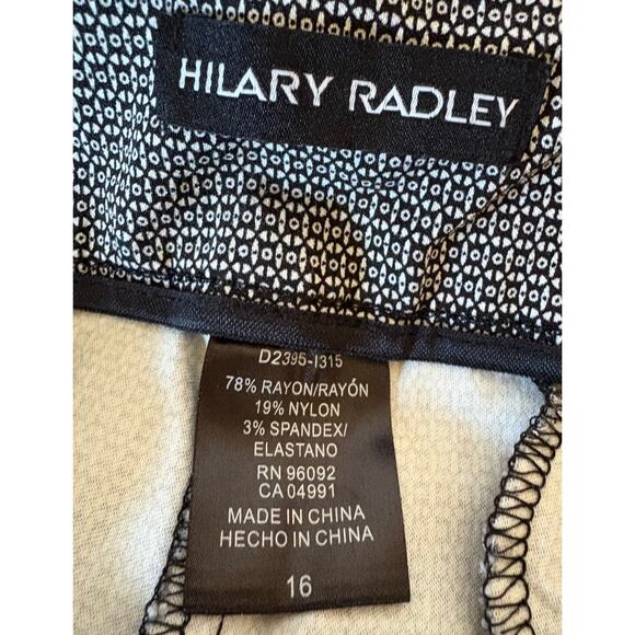 Hilary Radley black and white pull on stretch pants size 16 - Picture 2 of 4